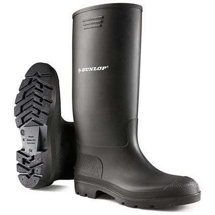 Dunlop Pricemaster Wellington Boots, Size 4, Black