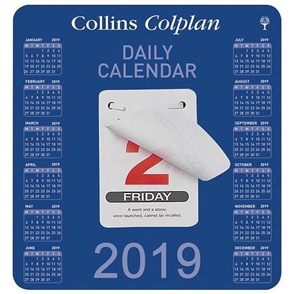 Collins 2019 Daily Block Tear Off Day of the Year Calendar