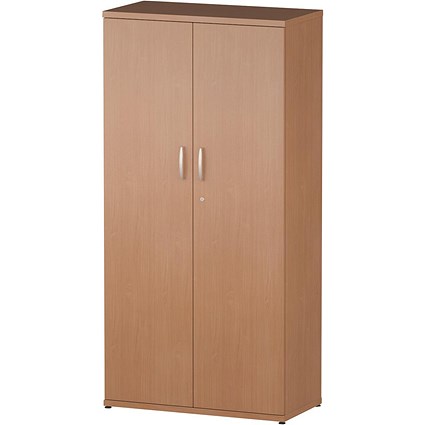 Trexus Medium Tall Office Cupboard, 3 Shelves, 1600mm High, Beech