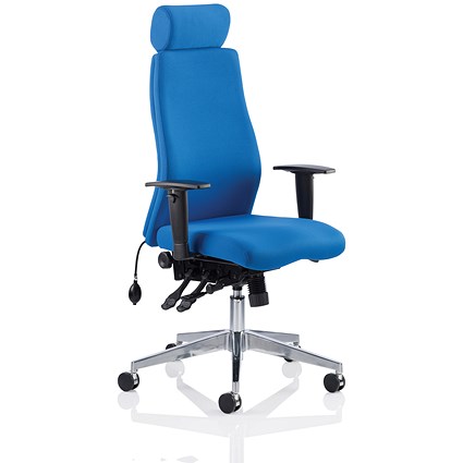 Adroit Onyx Posture Chair with Headrest - Blue