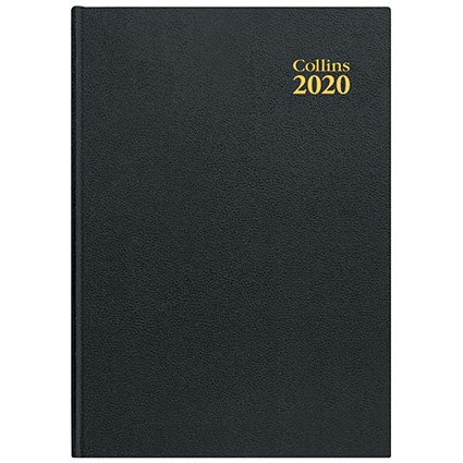 Collins 2020 Desk Diary, Day to a Page, A4, Black