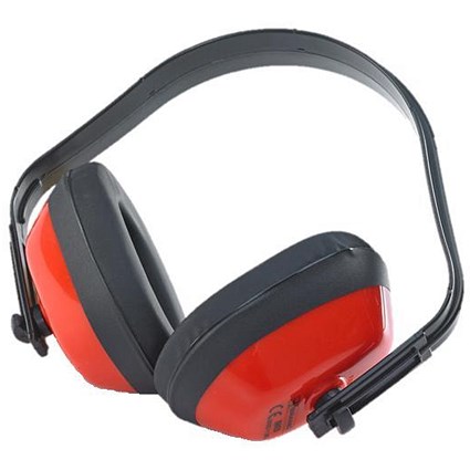 B-Brand Economy Ear Defender Muffs, Red, Pack of 10