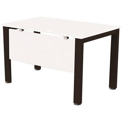 Sonix 800mm Rectangular Desk / Black Legs / White