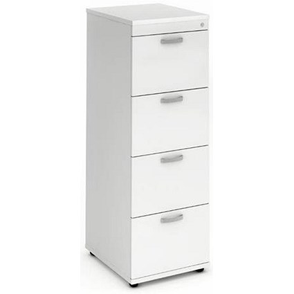 Trexus Foolscap Filing Cabinet, 4-Drawer, White