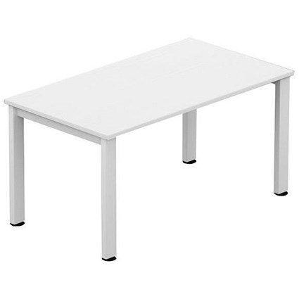 Sonix Rectangular Meeting Table / White Legs / 1400mm / White