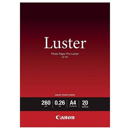 Canon A4 Pro Luster Photo Paper, 260gsm, Pack of 20