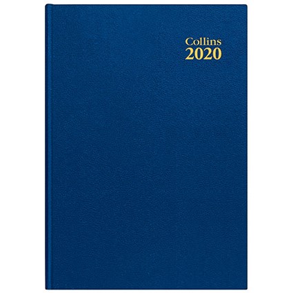 Collins 2020 Desk Diary, Day to a Page, A4, Blue