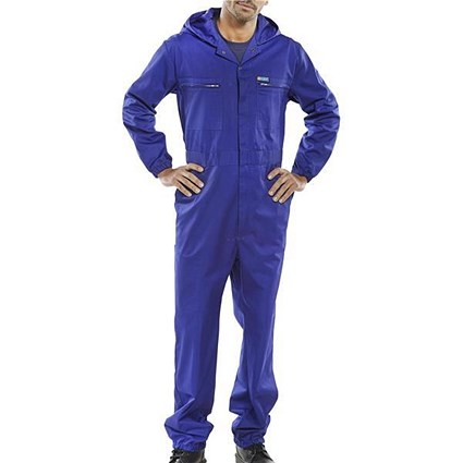 Super Click Workwear Hooded Boilersuit, Size 38, Royal Blue