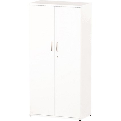 Trexus Medium Tall Office Cupboard, 3 Shelves, 1600mm High, White