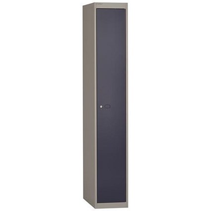Bisley 1 Door Steel Locker / Depth 457mm / Grey Shell & Blue Door
