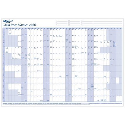 Mark-it 2020 Giant Year Planner - Unmounted