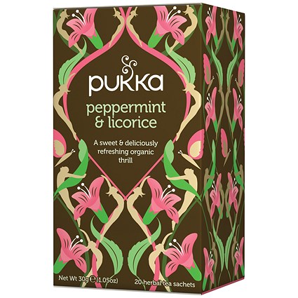 Pukka Peppermint and Liquorice Tea Bags - Pack of 20