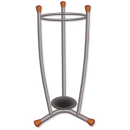 Umbrella Stand / Removable Drip Tray / Metal / Wood Trim / Holds 15 Umbrellas