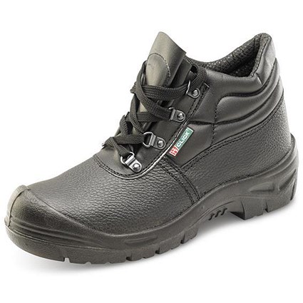 Click Footwear 4 D-Ring Boots, Scuff Cap, PU/Leather, Size 11, Black