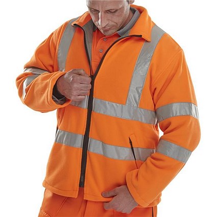 B-Seen Hi-Visibility Carnoustie Fleece Jacket, XXXL, Orange