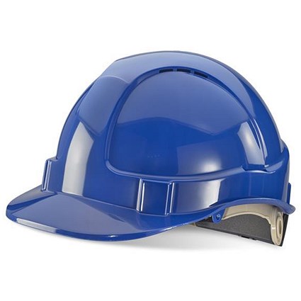 B-Brand Wheel Ratchet Vented Safety Helmet - Blue
