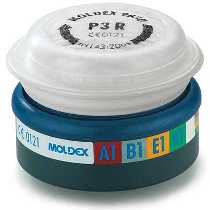 Moldex ABEKP3 7000/9000 Particulate Filter, EasyLock System, Blue, Pack of 3