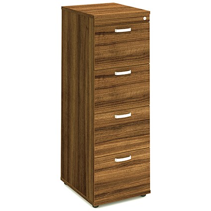 Trexus Foolscap Filing Cabinet, 4-Drawer, Walnut