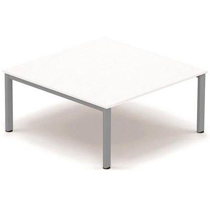 Sonix Meeting Table / Silver Legs / 1600mm / White