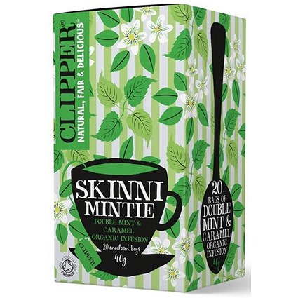 Clipper Organic Fairtrade Skinni Mintie Tea Bags - Pack of 20