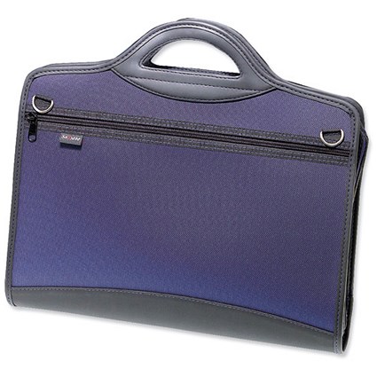 Snopake Zip Grip Document Case Internal Zip Section and Integral Handle 4 Part Stellite Blue