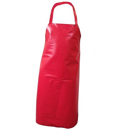 Click Workwear Nyplax Apron, 48 x 36 inch, Red, Pack of 10
