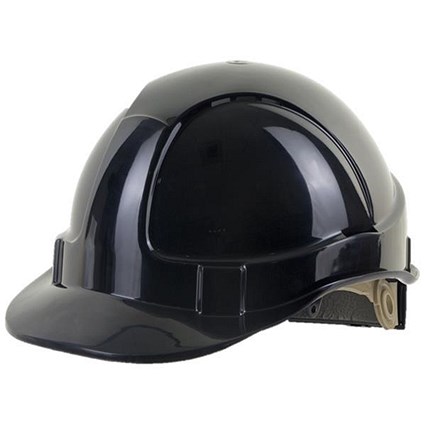 B-Brand Wheel Ratchet Vented Safety Helmet - Black