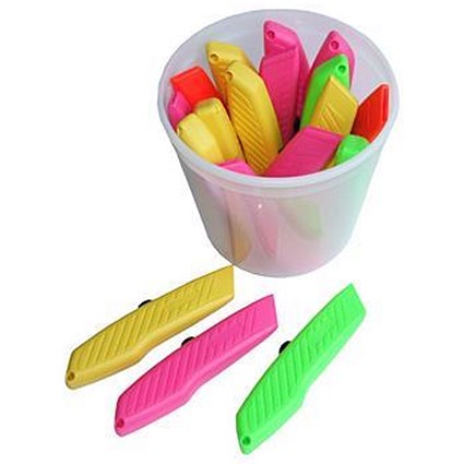 Pacific Handy Cutter Hi-Vis Cutters in Tub, Assorted, Pack of 18