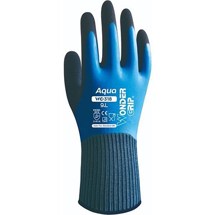 Wonder Grip Water resistant Gloves, Medium, Blue, Pack of 12