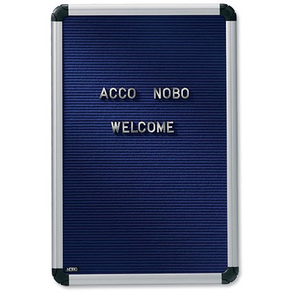 Nobo Welcome Information Letter Board with Characters Aluminium Frame W600xH900mm Blue