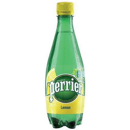 Perrier Sparkling Lemon Mineral Water - 24 x 500ml Plastic Bottles