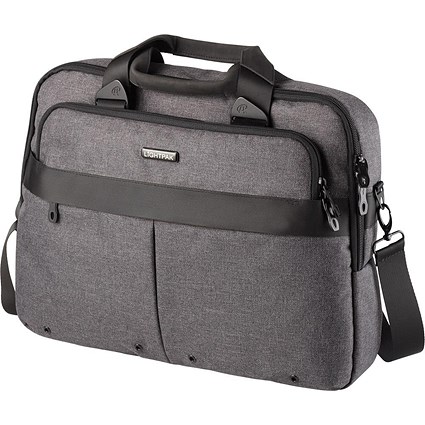Lightpak Wookie Laptop Bag, Polyester, Capacity 17in, Grey