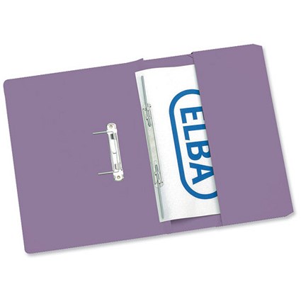 Elba Stratford Transfer Spring File Recycled Pocket 310gsm 32mm Foolscap Mauve Ref 100090277 [Pack 25]