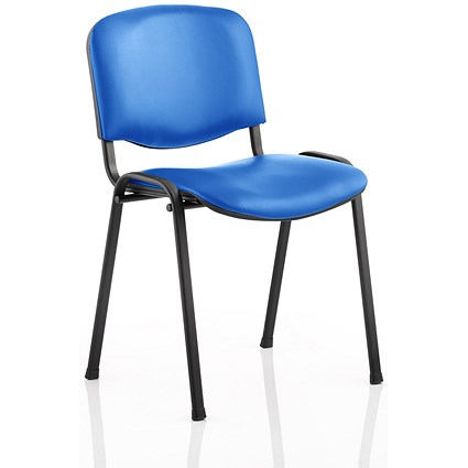 Trexus ISO Black Frame Stacking Chair - Blue Vinyl