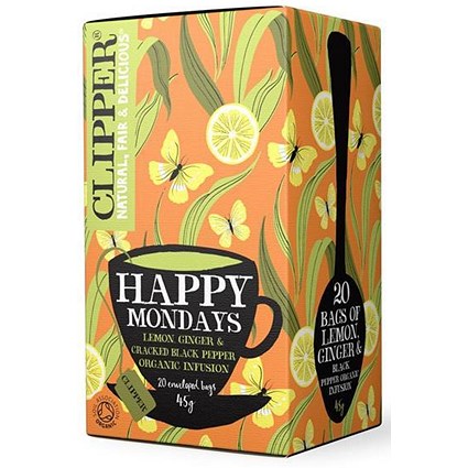 Clipper Organic Fairtrade Happy Monday Tea Bags - Pack of 20