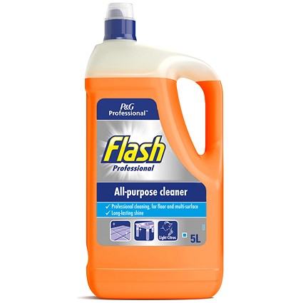 Flash Professional All Purpose Cleaner for Washable Surfaces, Citrus Fragrance, 5 Litre