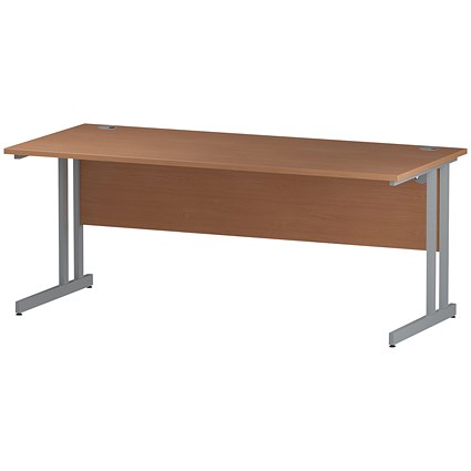 Trexus 1800mm Rectangular Desk, Silver Legs, Beech