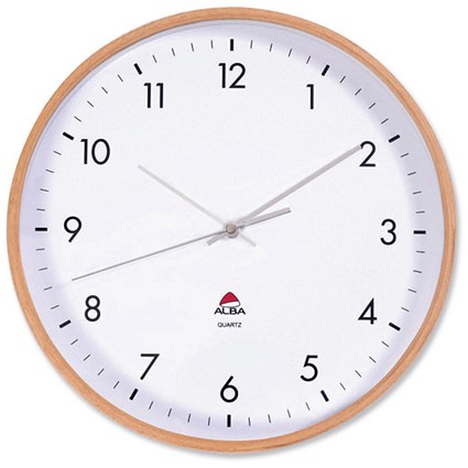 Alba Wood Framed Clock Diameter 305mm