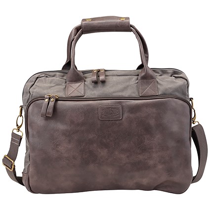 Pride and Soul Mystify Laptop Bag, 15 inch Capacity, Grey/Brown