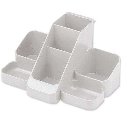 Avery Basics Desk Tidy - 7 Compartments - Light Grey