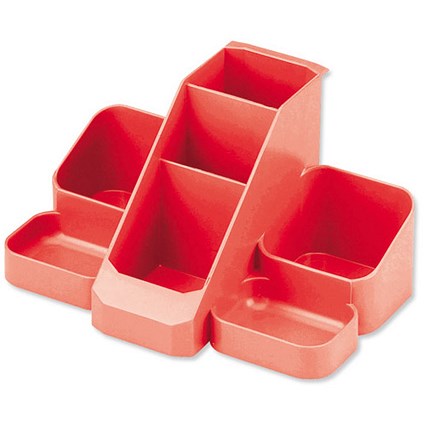 Avery Basics Desk Tidy - 7 Compartments - Red