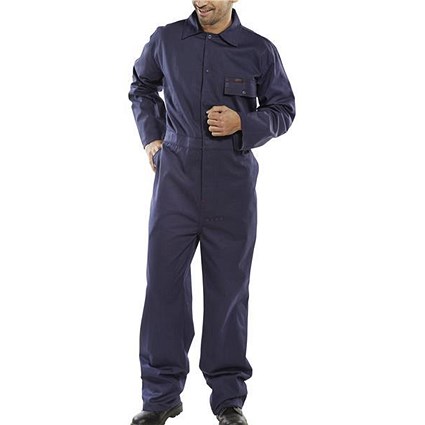 Click Workwear Cotton Drill Boilersuit, Size 34, Navy Blue