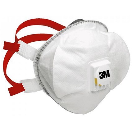 3M Mask P3V R Premium Adjustable Strap Respirator, White, Pack of 5