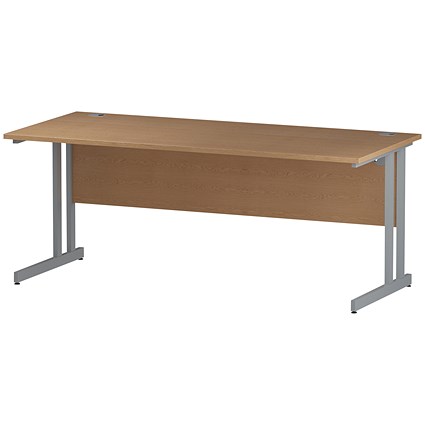 Trexus 1800mm Rectangular Desk, Silver Legs, Oak