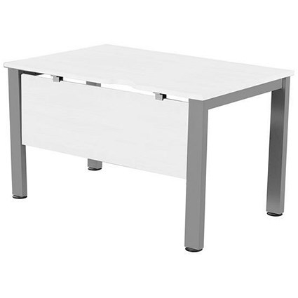 Sonix 1000mm Rectangular Desk / Silver Legs / White