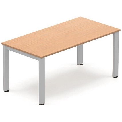 Sonix Rectangular Meeting Table / Silver Legs / 1600mm / Beech