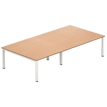 Sonix Meeting Table / White Legs / 3200mm / Beech