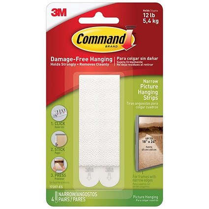 Command Picture Hanging Strips Narrow [4 Pairs]