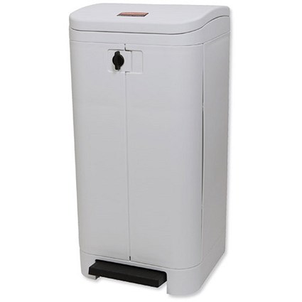 Rubbermaid Step-on Waste Bin / Front Opening / 100 Litre / White