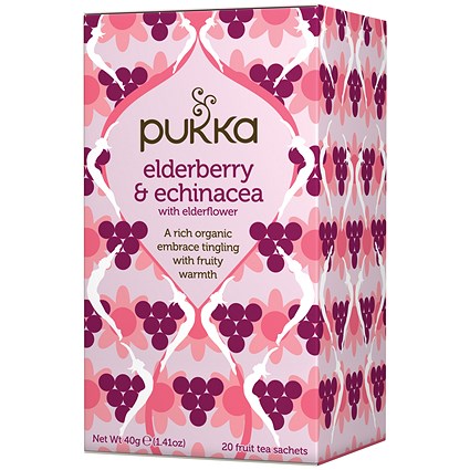 Pukka Elderberry Echinacea Tea Bags - Pack of 20